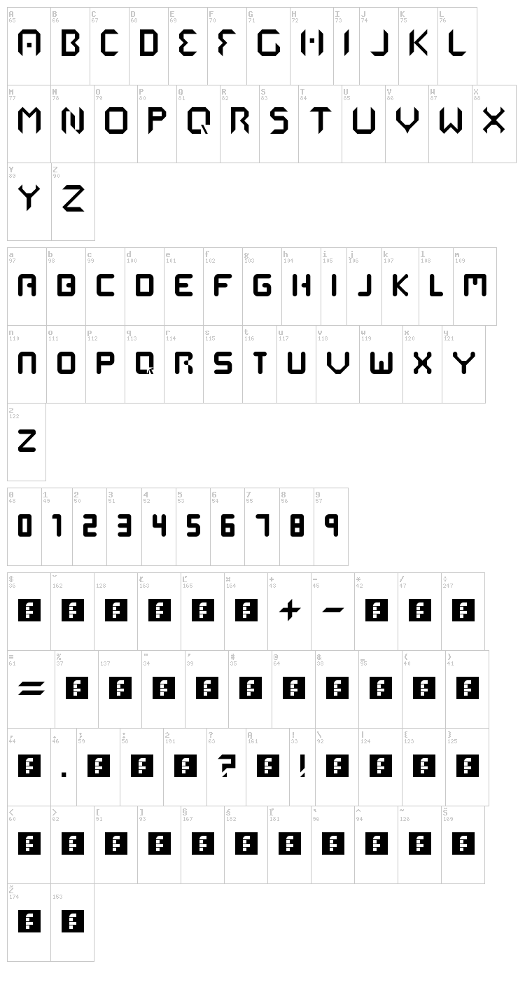 MMS Start font map