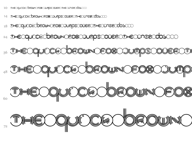 Modern Ringflash font waterfall