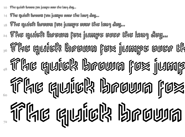 Monogram Rounded font waterfall