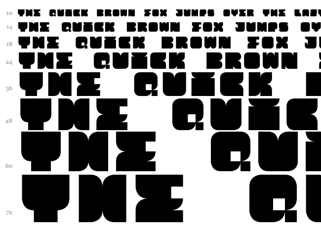 Much Bolder font waterfall