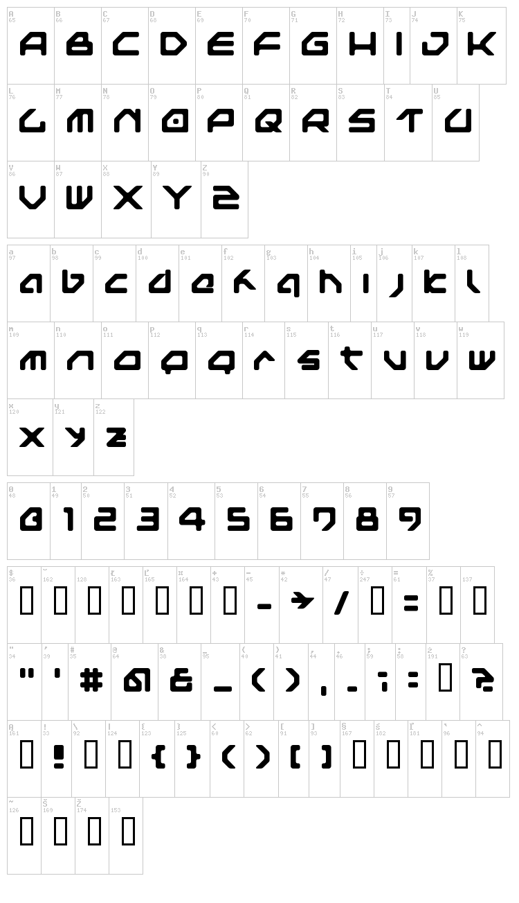 Next Games font map