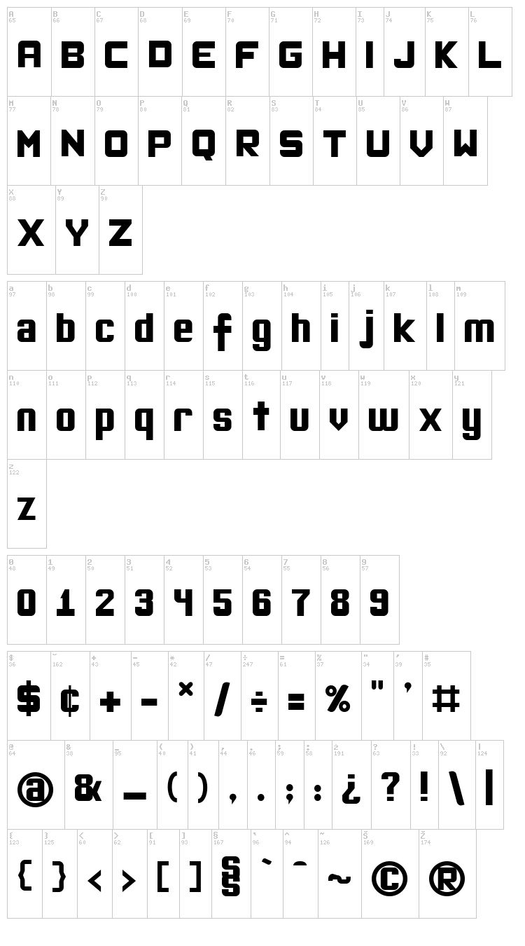 Okula Hayir Soft font map