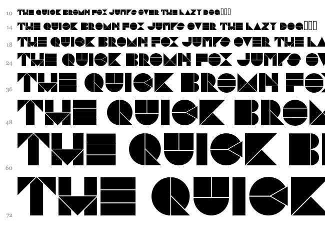 Pangraph font waterfall