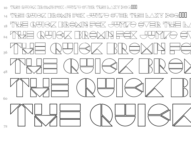 Pangraph font waterfall