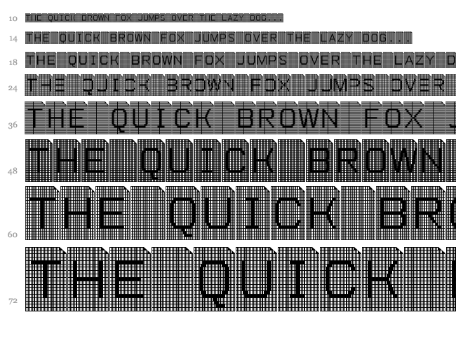 Perfocard 4F font waterfall