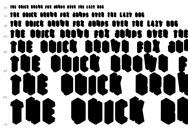 Perspective font waterfall