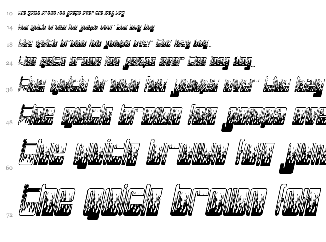Phuture Phlames Phast font waterfall