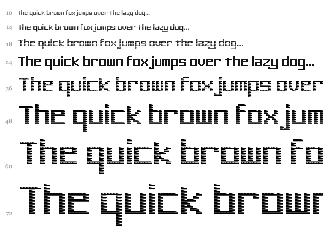 Pinstripe Bitmap font waterfall