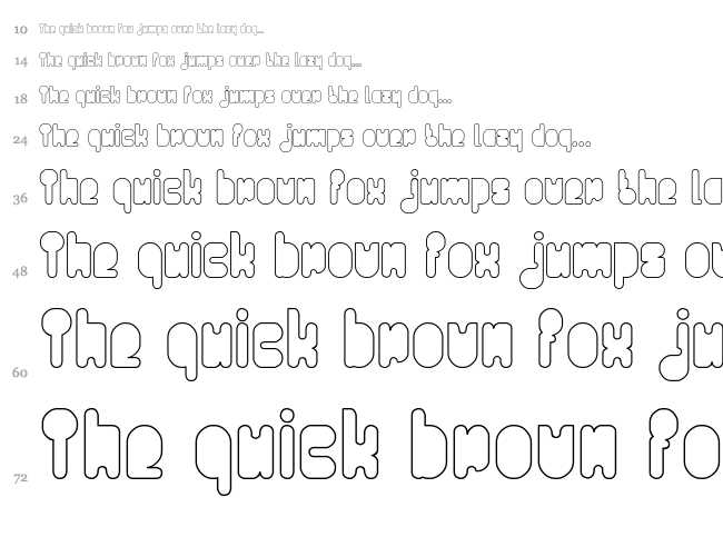 Portable font waterfall