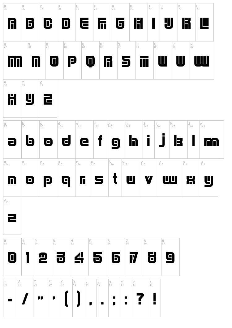Principality font map