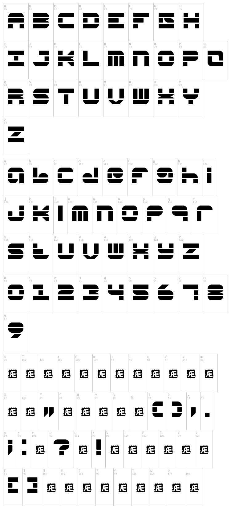 Pseudo BRK font map
