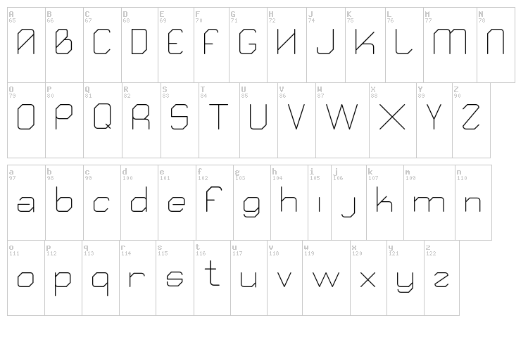 Qube font map
