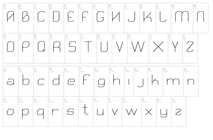 Qube font map