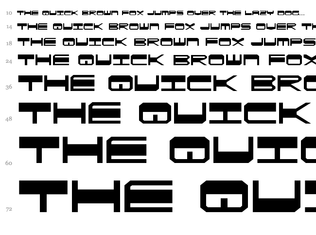 Quick Strike + Tech + Gear + Mark font waterfall