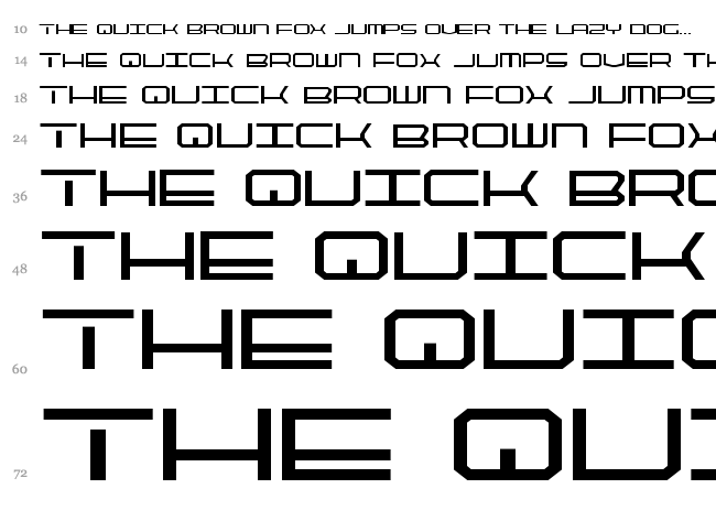 Quick Strike + Tech + Gear + Mark font waterfall