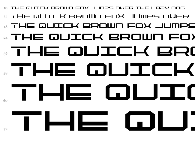 Quick Strike + Tech + Gear + Mark font waterfall