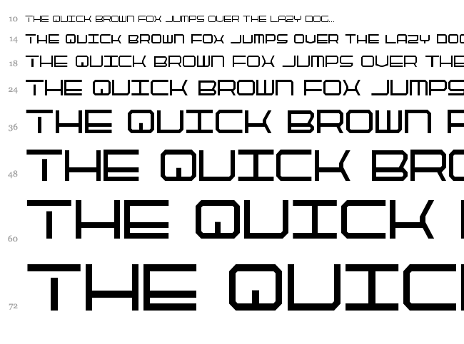 Quick Strike + Tech + Gear + Mark font waterfall