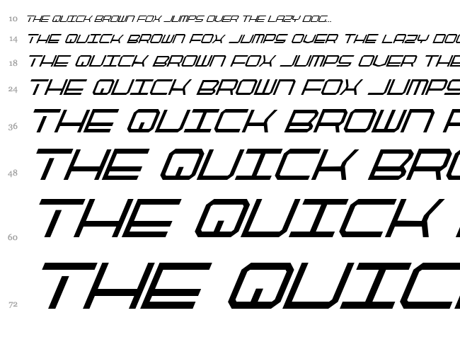 Quick Strike + Tech + Gear + Mark font waterfall