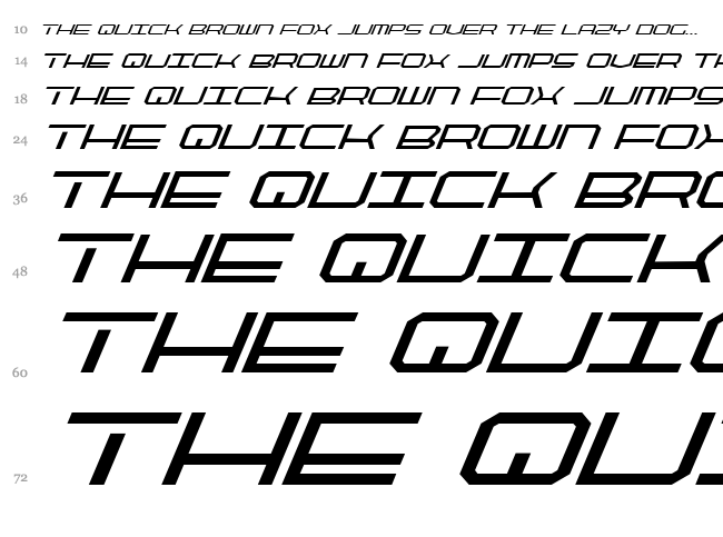 Quick Strike + Tech + Gear + Mark font waterfall