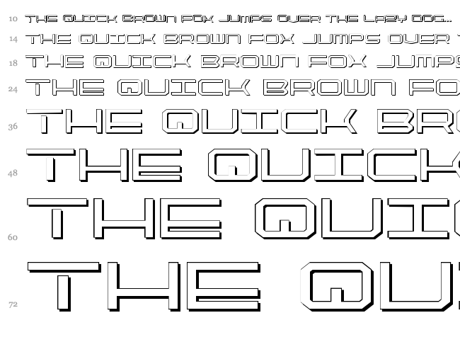 Quick Strike + Tech + Gear + Mark font waterfall