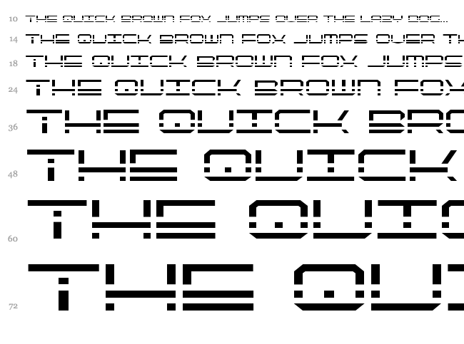 Quick Strike + Tech + Gear + Mark font waterfall