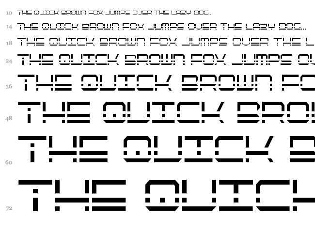 Quick Strike + Tech + Gear + Mark font waterfall