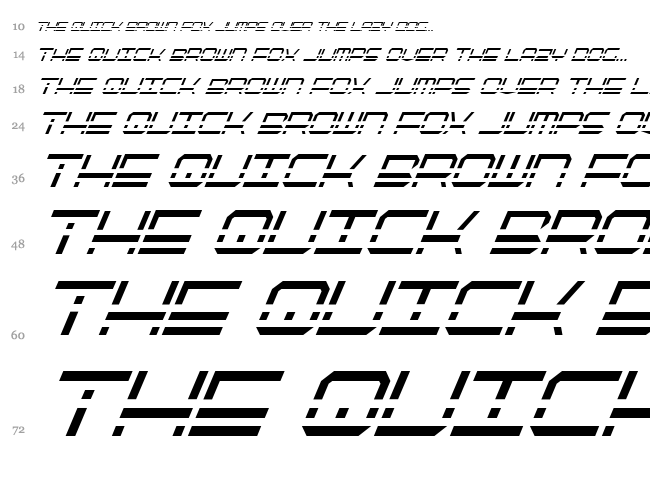 Quick Strike + Tech + Gear + Mark font waterfall