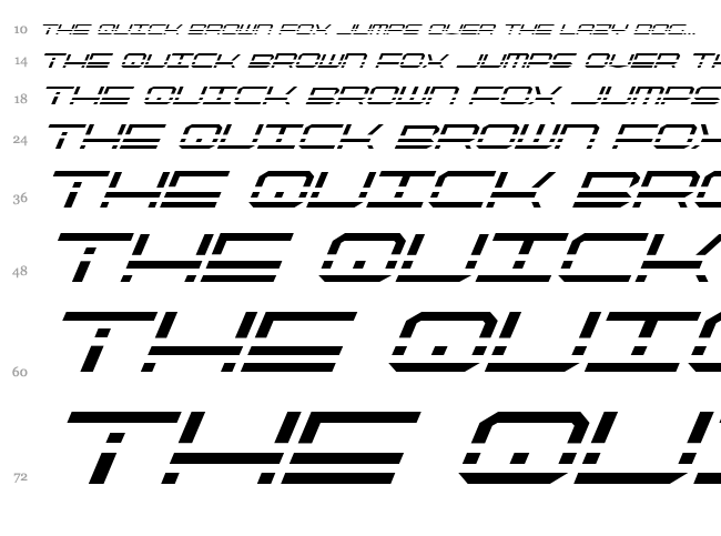 Quick Strike + Tech + Gear + Mark font waterfall