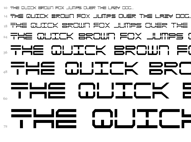 Quick Strike + Tech + Gear + Mark font waterfall