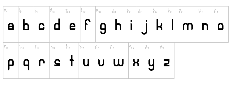 Robotech font map