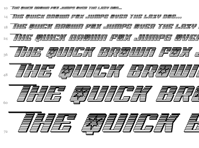Rocket Pop font waterfall
