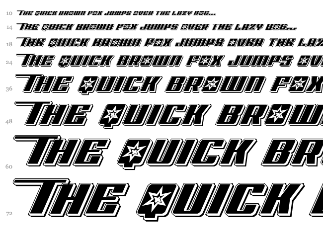 Rocket Pop font waterfall