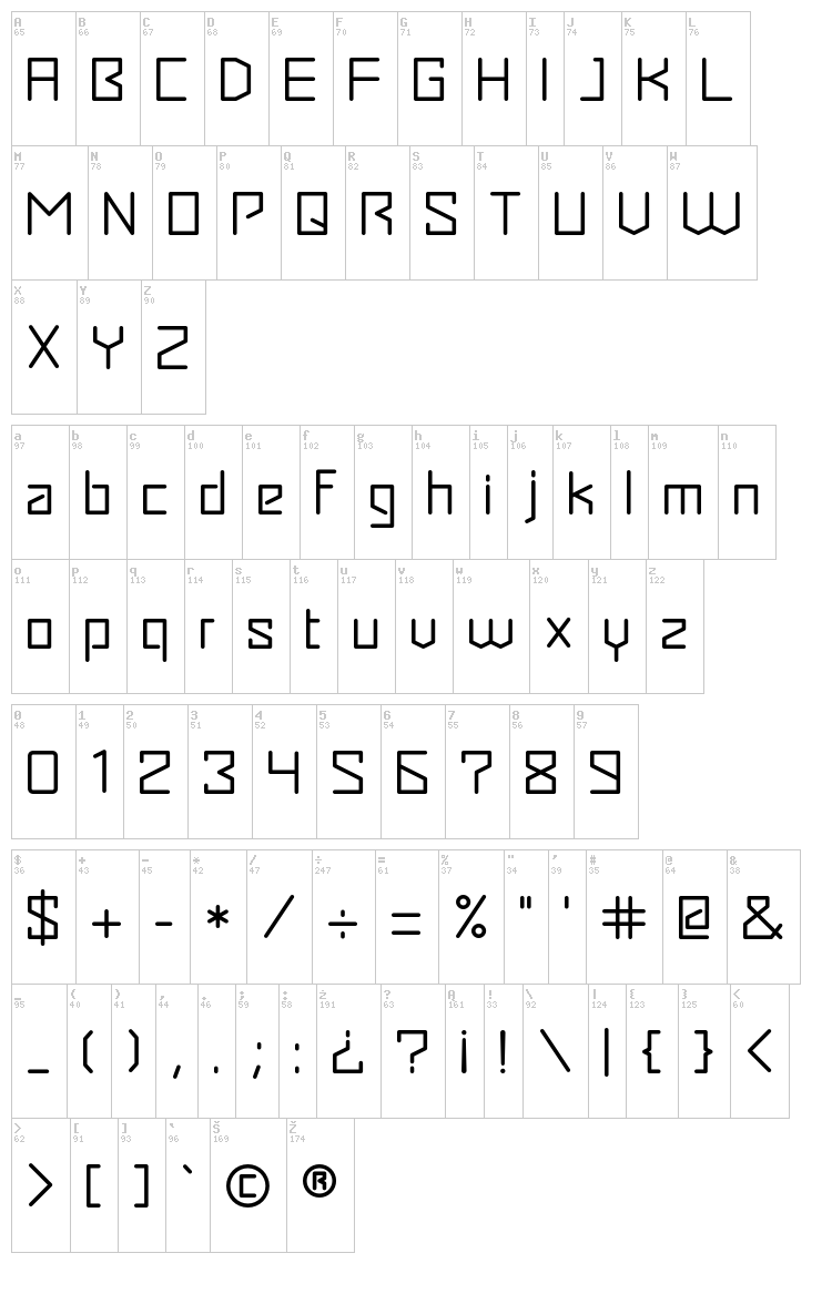 Seagle font map