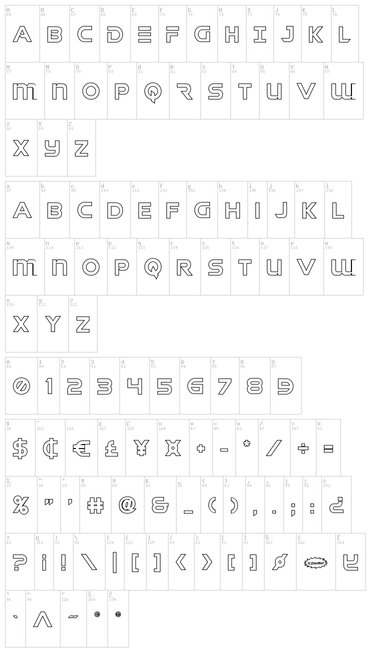 Singapore Sling font map