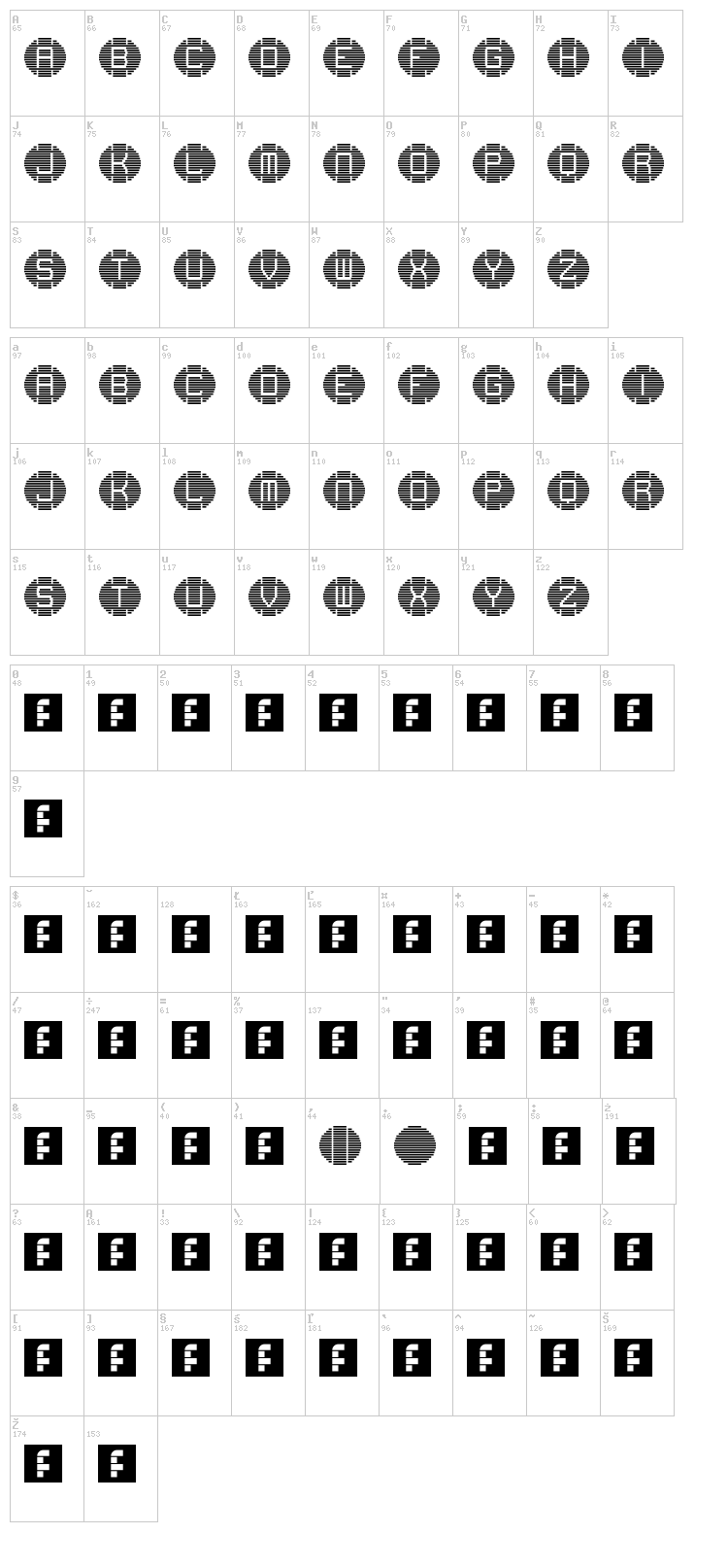 Speaker Grill font map