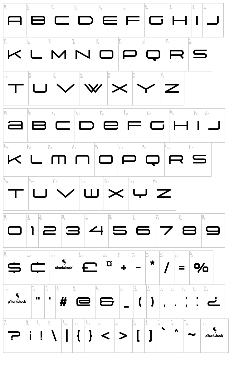Suissnord font map