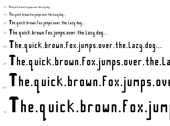 Tech-Nick font waterfall