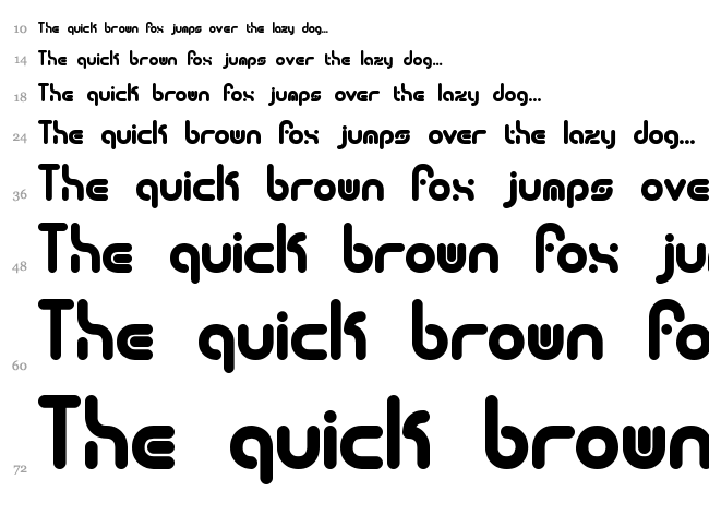 Techno Overload font waterfall