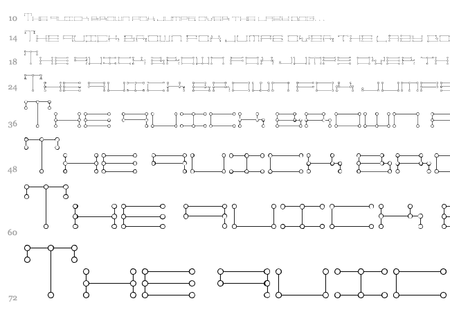 Technolines font waterfall