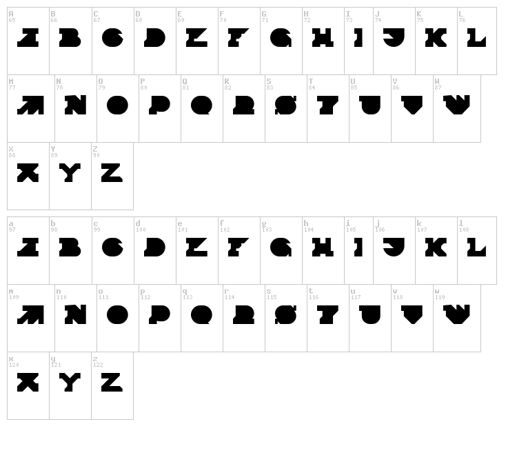 Termina font map