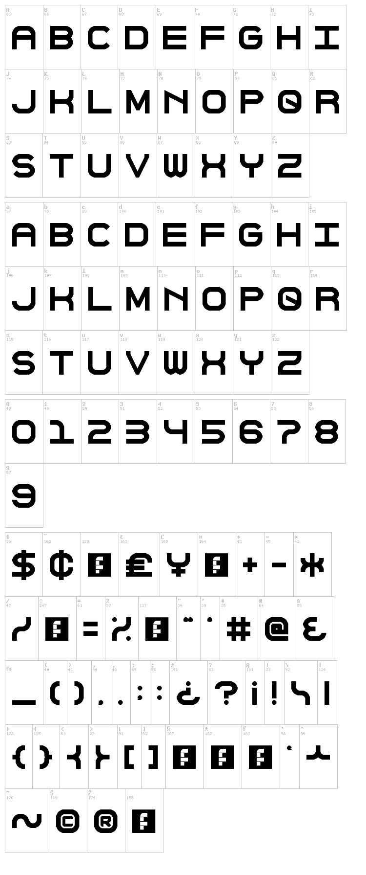 The Keepsake Days font map