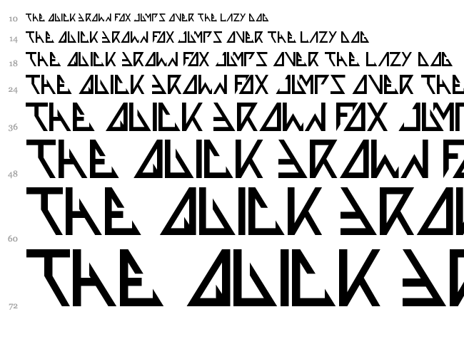 The Training Artist font waterfall