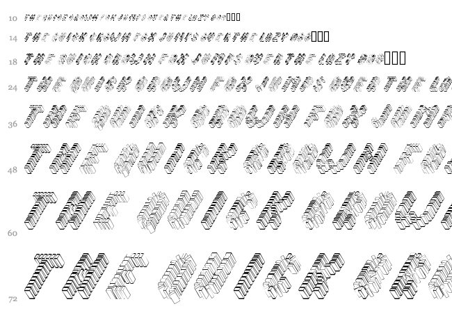 Topple font waterfall
