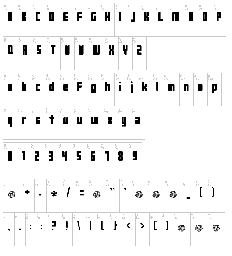 Tosh.0 font map
