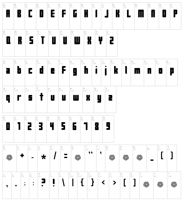 Tosh.0 font map