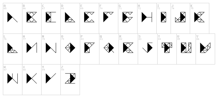 Triangle Futura font map