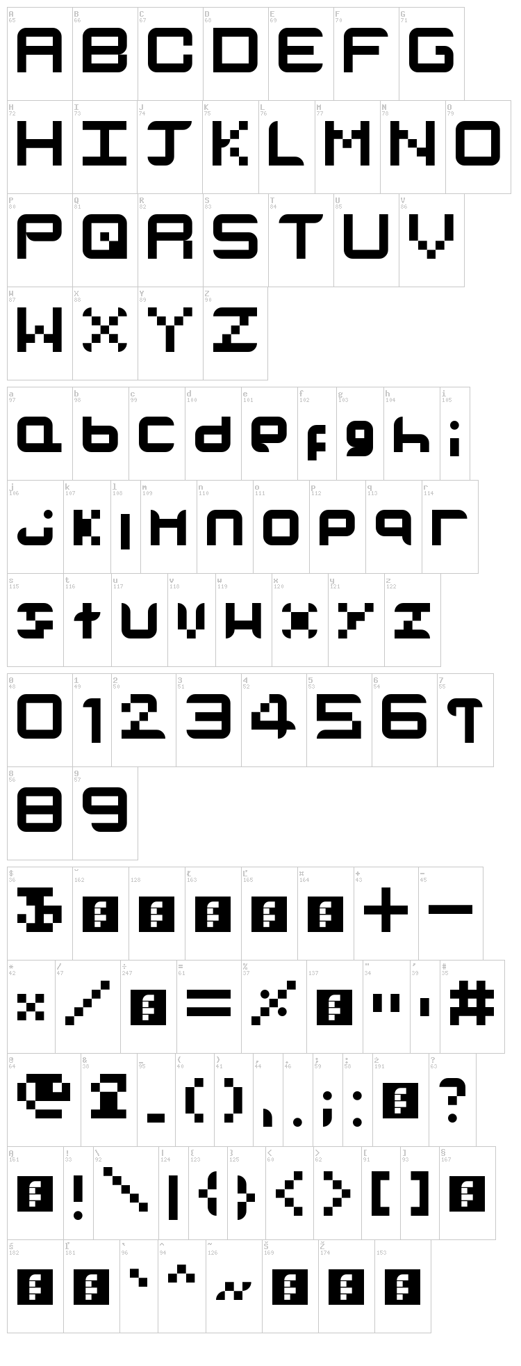 TV Globe HD font map
