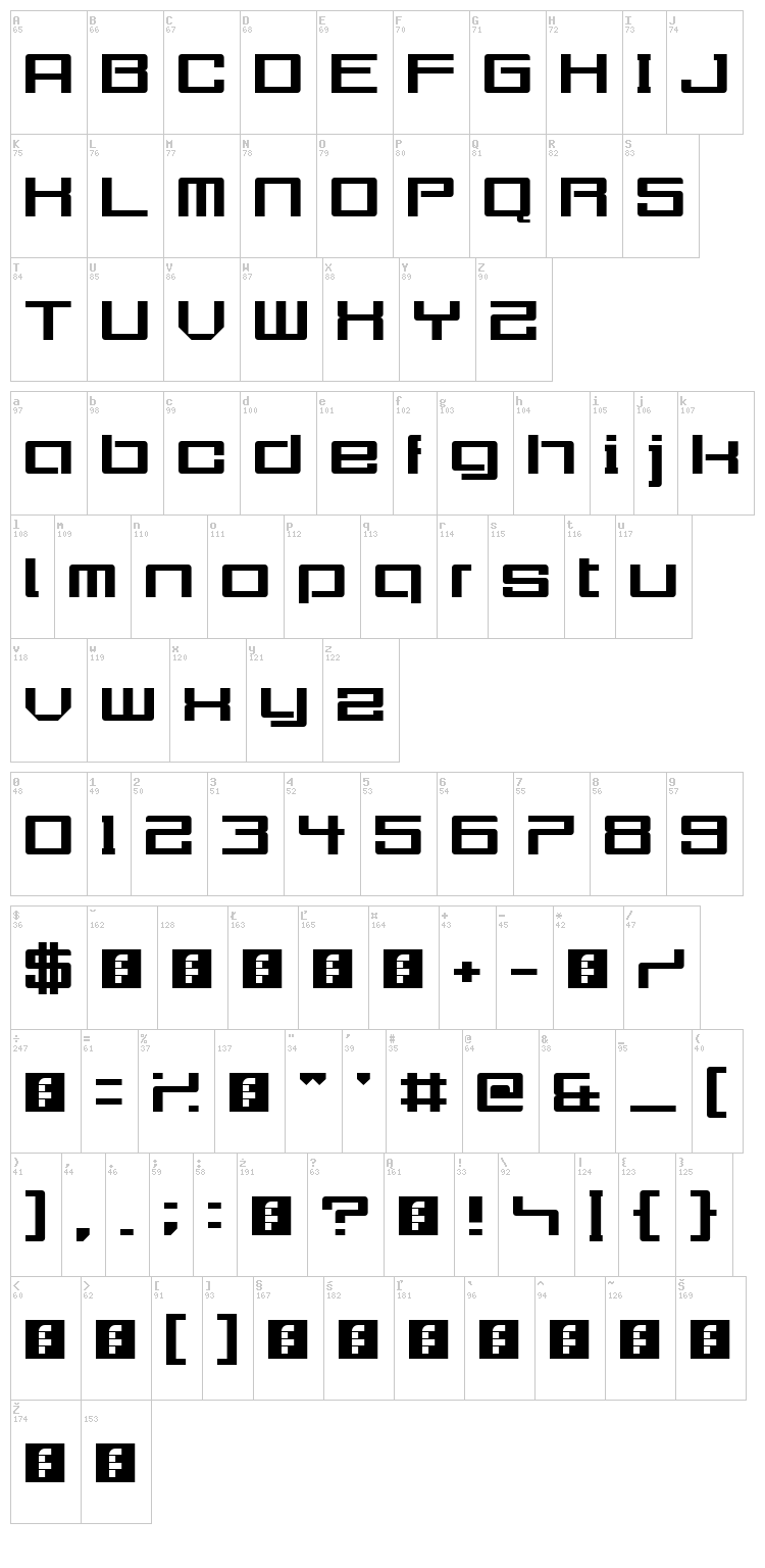 Urgently font map