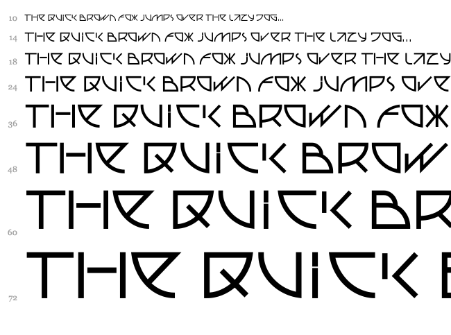 UUBA font waterfall