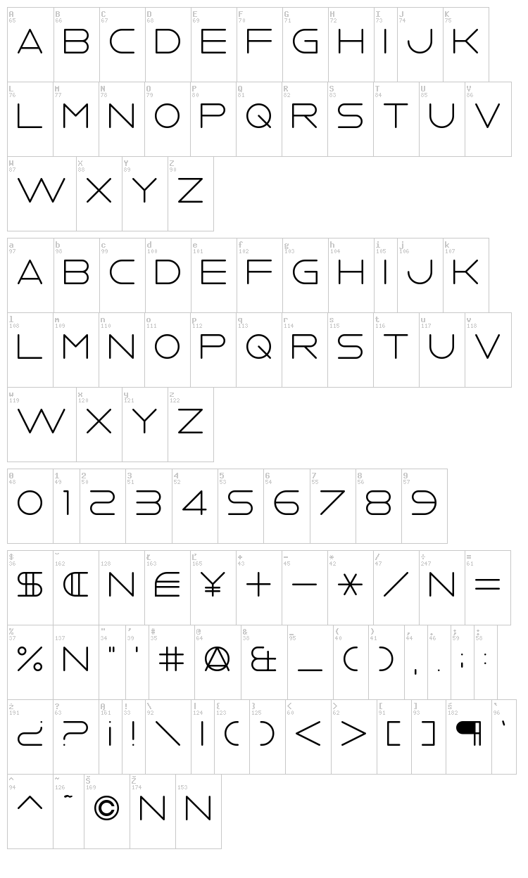 Vermin Vibes 2 Nightclub font map